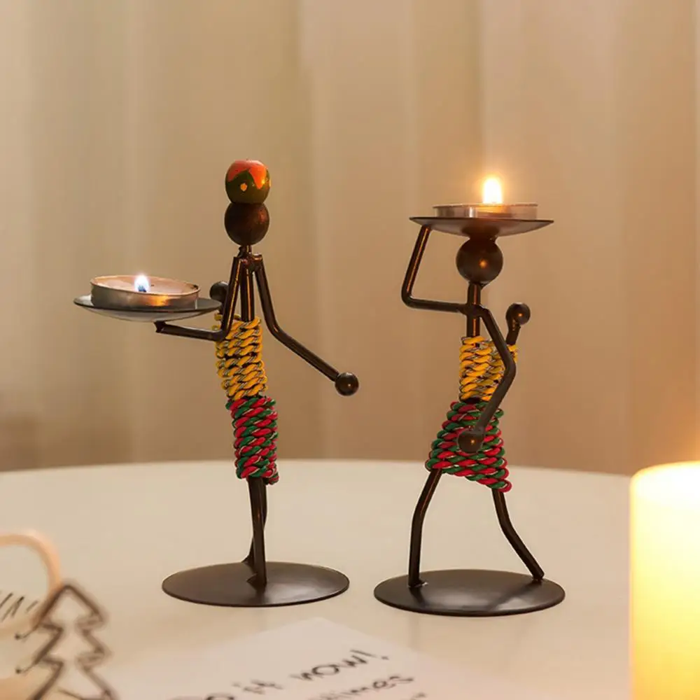 

Holder Nordic Iron Candlestick Abstract Men Candle Home Bar Restaurant Decor