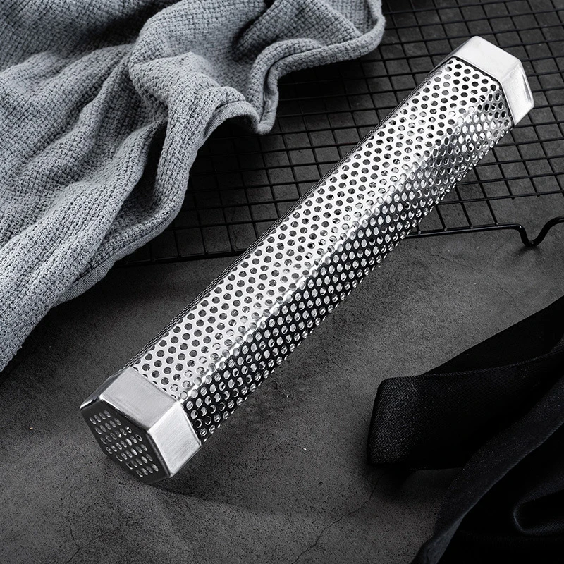 

Трубка для гриля и барбекю, перфорированная сетчатая трубка для коптильни, шестигранный генератор из нержавеющей стали, аксессуары для кух...