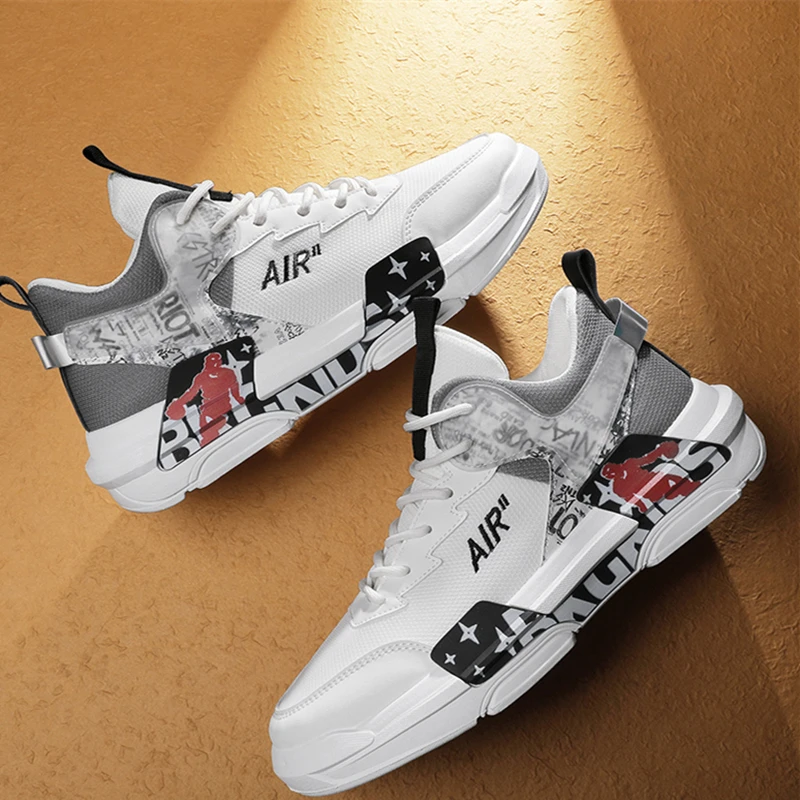 Men's Shoes Breathable Cushioning Non-Slip Student Street Basketball Sports Shoes Gym Fitness Running Training Athletic Sneakers