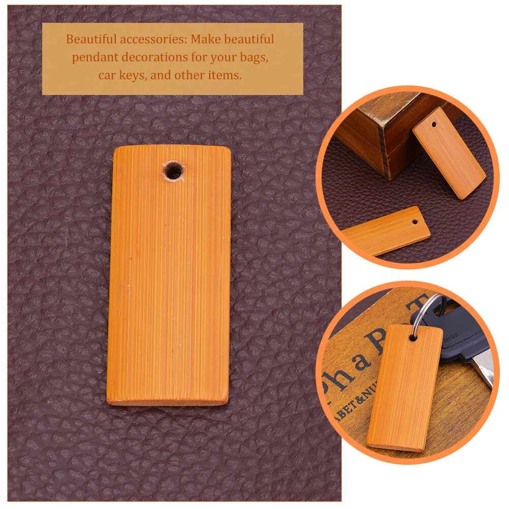Handicraft Pieces Bamboo Key Chain Pendant Stamping Pendants Keychain Tags Blank