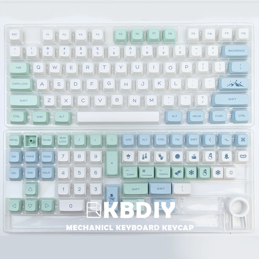 KBDiy 134 клавиши Snow Mountain MAC Apple PBT колпачки для клавиш XDA профиль механической