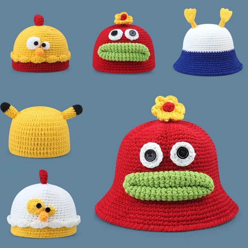 

Kids Boy Girl Knitted Caps Crocheted Beanie Winter Warm Unisex Cartoon Animal Knitting Hat Cute Knit Hat for Teenager