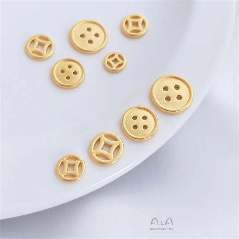 

Vietnam shajin copper money connecting piece button-shaped hand accessories DIY rope bracelet first accessories pendant