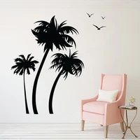 coconut tree plant wall stickers for living room removable vinyl palm trees decals for nursery bedroom decoration murals hj1428