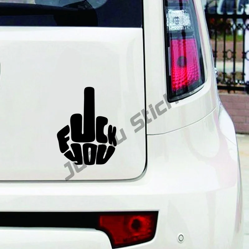 

Car Decals DIY Car Sticker \Funny Middle Finger\ Vinyl Material Car Bumper Sticker Anti Scratch Exterior Decor Boat Accessories