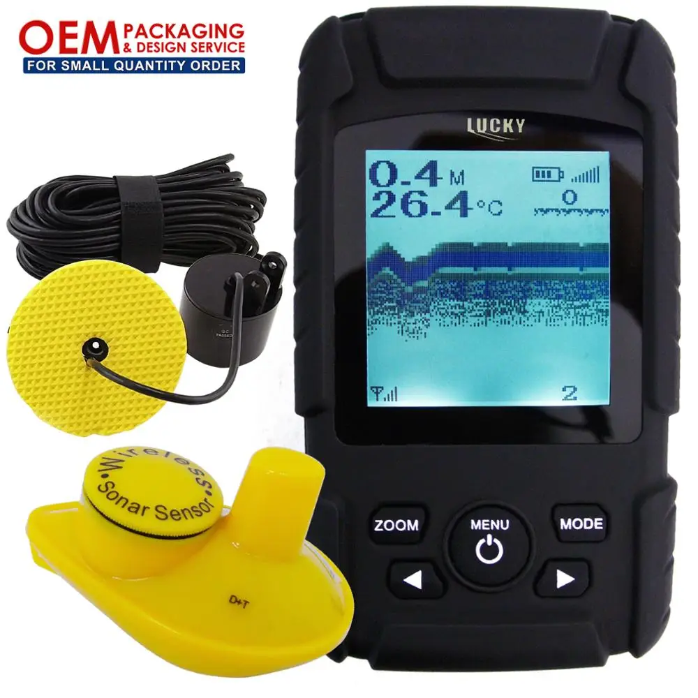 

LUCKY 2-in-1 Finder Rechargeable Waterproof Transducer 328ft / 100m & 180m, Wired/Wireless Sensor (OEM Packaging Available)