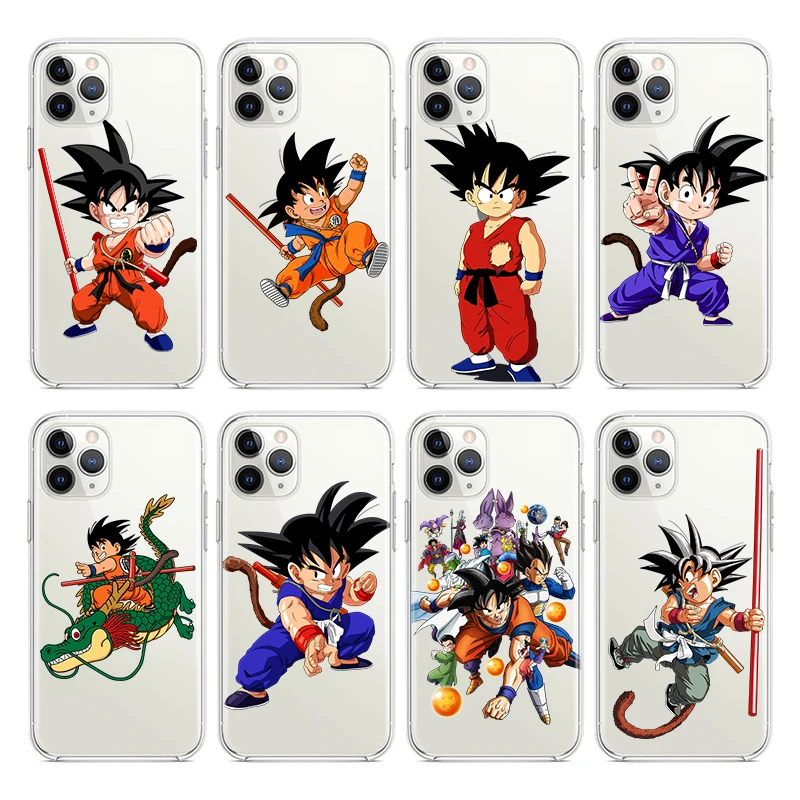 

Dragon Ball Cute Goku For Apple iPhone 13 12 11 Pro Max mini XS XR X 8 7 6S 6 5 Plus Transparent Soft Phone Case Cover