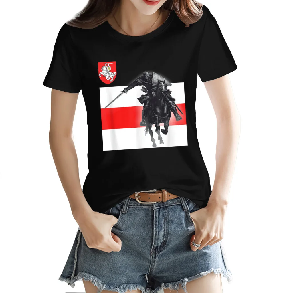 

premium BELARUS POGONYA CHASE KNIGHT VITYAZ Classic Crewneck T-shirt Black Funny HarajukuTops Tees European Size