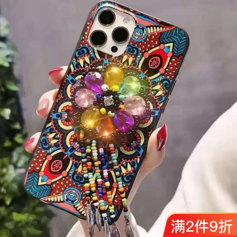 Для Iphone 13/12Pro Phone Xsmax Xr/11 этнический стиль 8Plus защитный чехол 7P новый женский 6