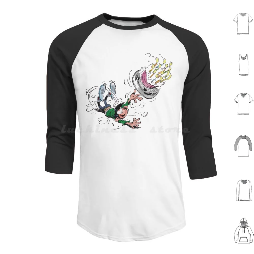 

Anniversaire Gaston Lagaffe Classique Hoodies Long Sleeve Cartoon Spirou Adventure Book Comic Belgium Magazine Gaston