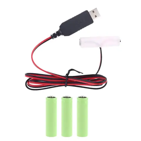 Батарея Eliminator USB Power SupplyCable Замена 1,5 V AA Батарея для радио Электрические игрушечные часы Светодиодная лента