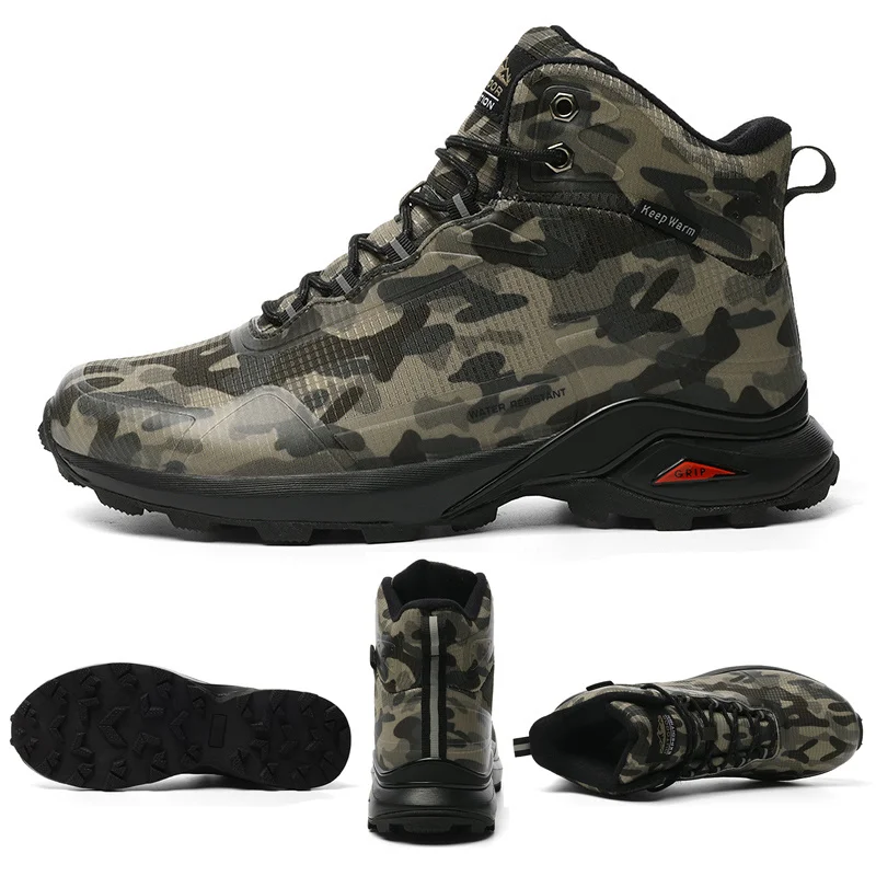 SALUDAS Waterproof Trail Running Shoes Winter Outdoor Camping Boots Jungle Camping Warm Non Slip Big Size 48 Hiking Shoes