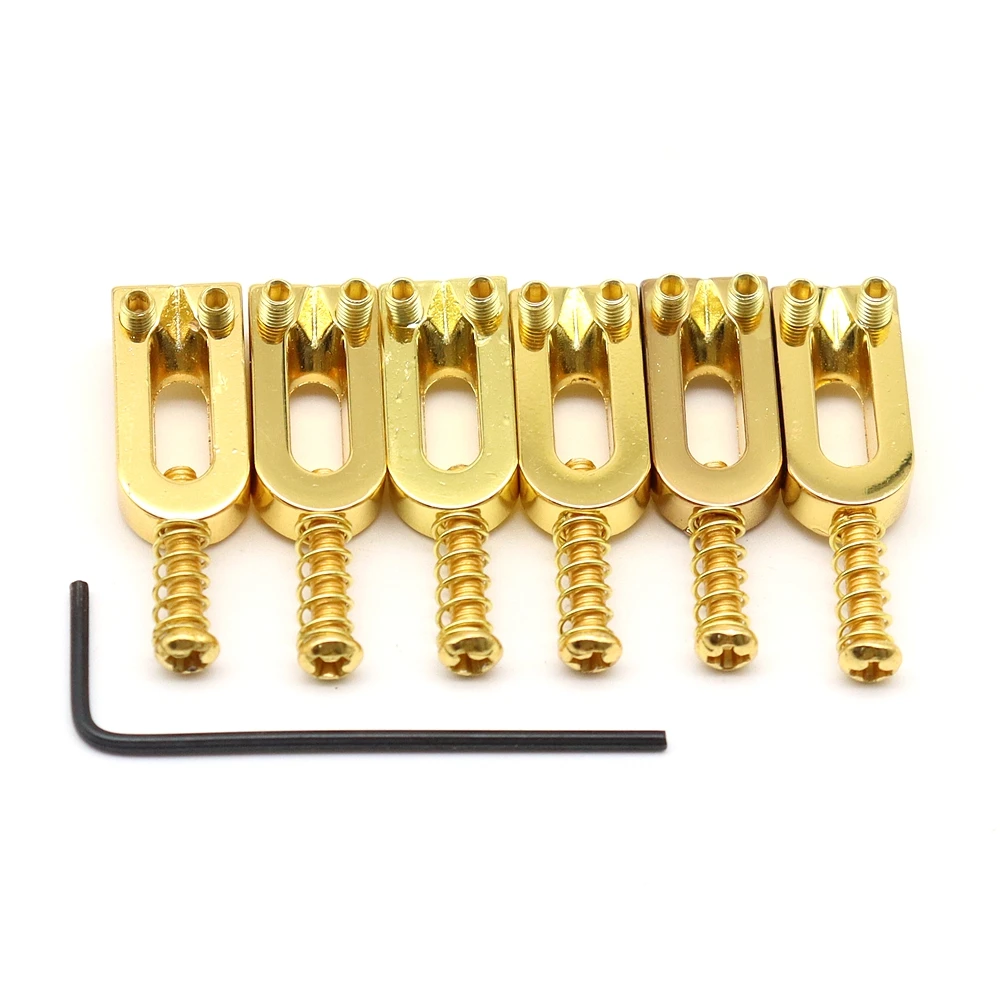 

6pcs Electric Guitar Bridge Saddle String Saddle with Small Wrench Guitar Bridge Parts