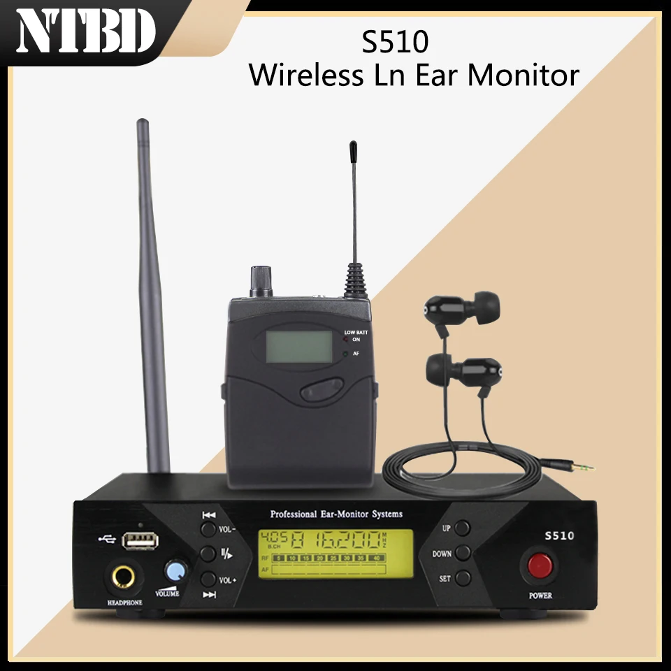 

NTBD S510 In Ear Monitor Wireless System Professional for Stage Performance Hip Hop Karaoke