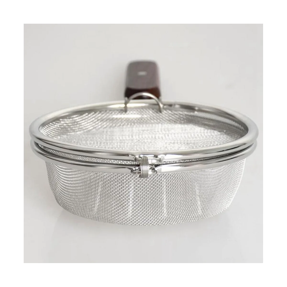 Фильтры для кофе сетка жарки из нержавеющей стали с деревянной ручкой дома