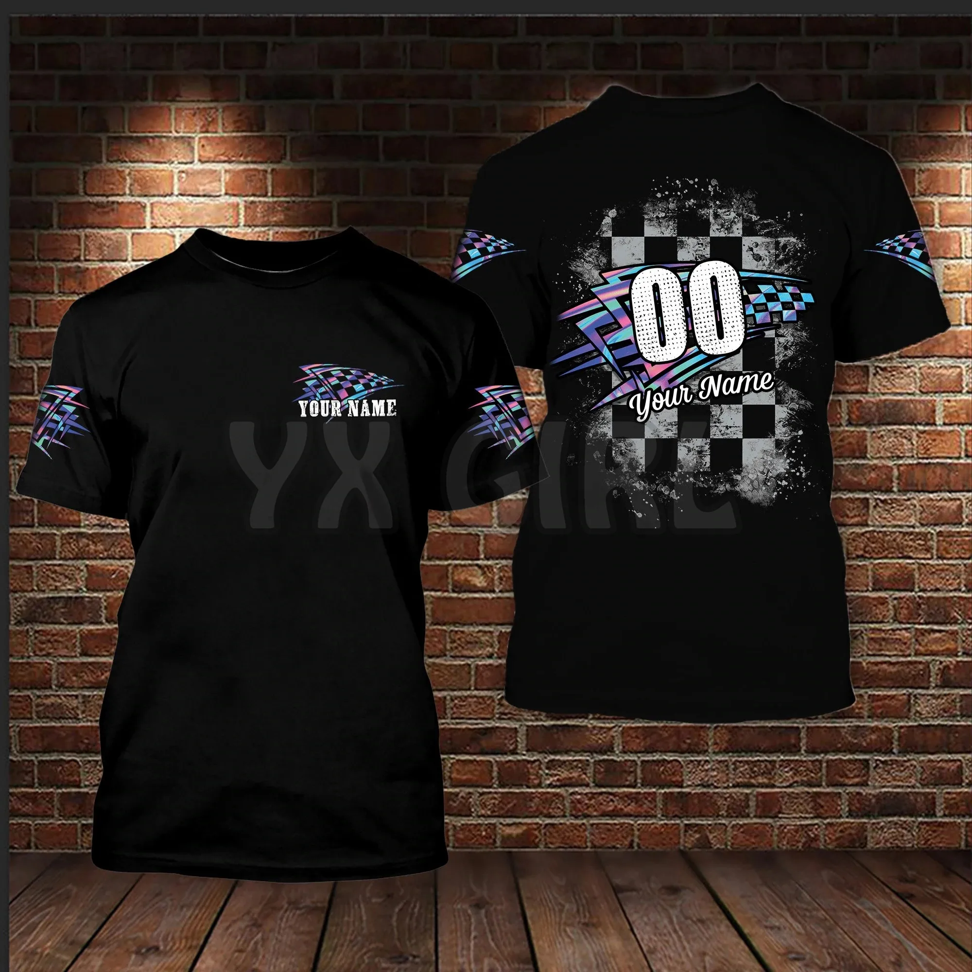 

2022 Summer Fashion Men t shirt Racing Hologram Custom you Name 3D All Over Printed Tee Tops shirts Unisex Tshirt