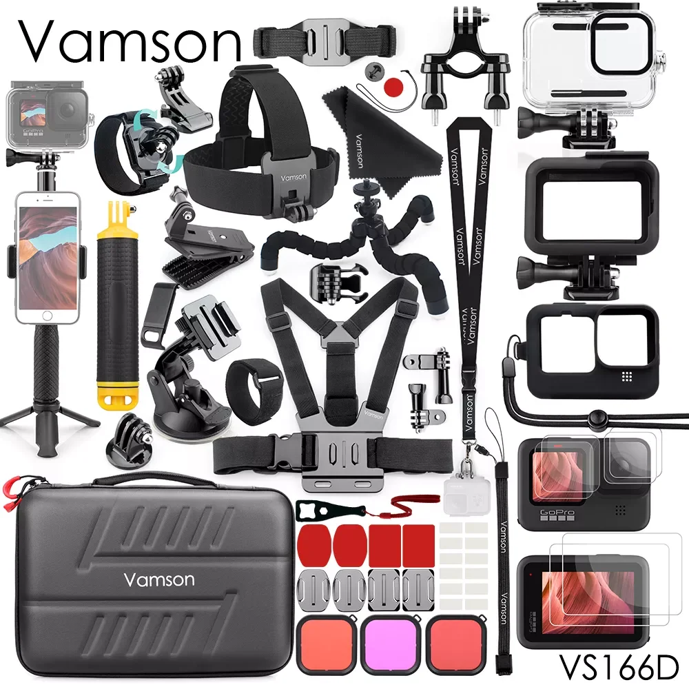 

Vamson for Gopro 10 9 Tripod Buoyancy Bar Waterproof Housing Case Side Cover for Gopro Hero 10 9 Black Sports Camera Accessories