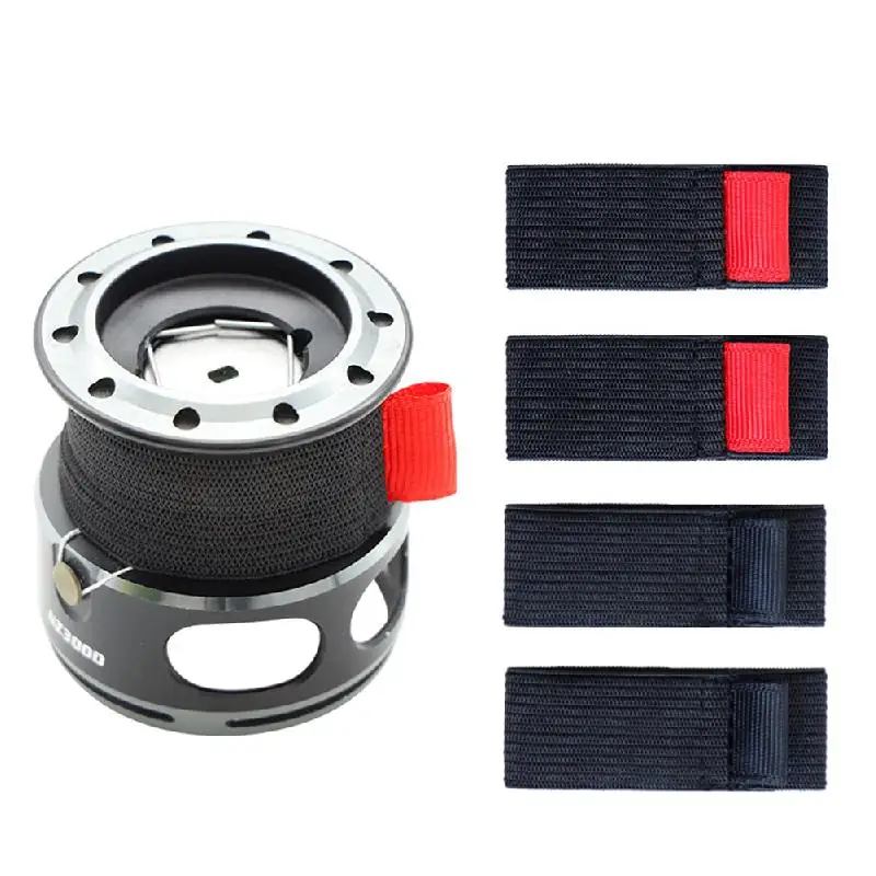 Новинка 4 шт. Рыболовная катушка шпуля ремень Черная эластичная защитный