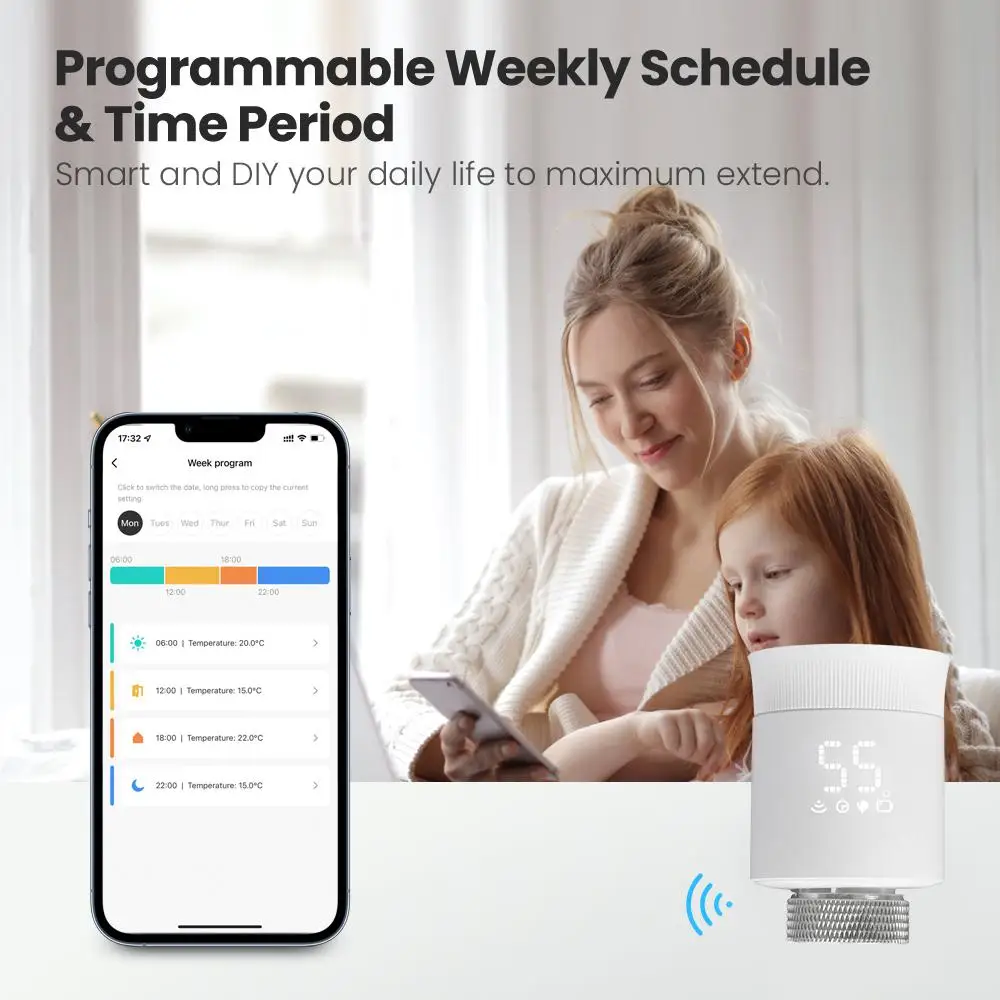 Tuya 3 0 умный мини TRV привод радиатора клапан термостат программируемый