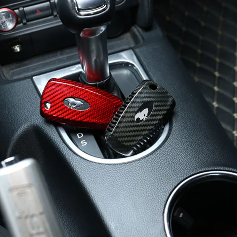 

Защитный чехол для ключа из углеродного волокна для Ford Mustang 2015-2020