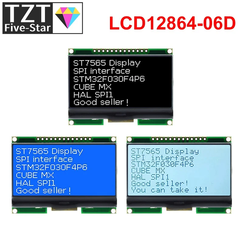 TZT Lcd12864 12864-06D 12864 ЖК-модуль COG с китайским шрифтом матричный экран интерфейс SPI