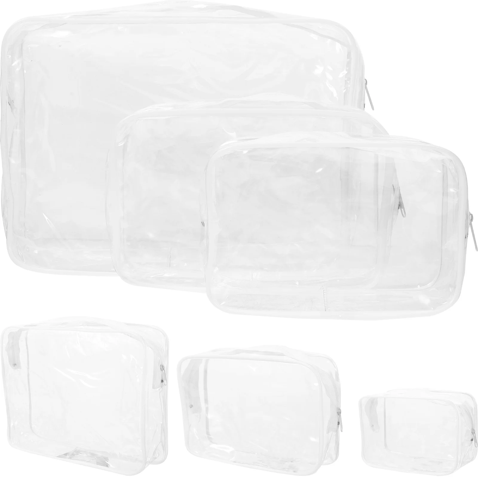 

3 Pcs Pouch Pvc Storage Bag Travel Portable Toiletry Clear Bags Zipper Cosmetics