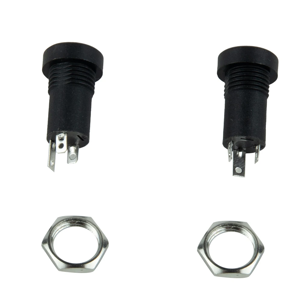 

2 Pcs 3.5mm Audio Jacks Aux Socket Stereo 3 Pole Panel Mount Adapter Black Headphone Jack With Nut Internal Thread 3 Feet