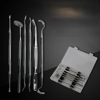stainless steel dental dentist prepared tool set instruments tweezer hoe sickle scaler mirror tartar