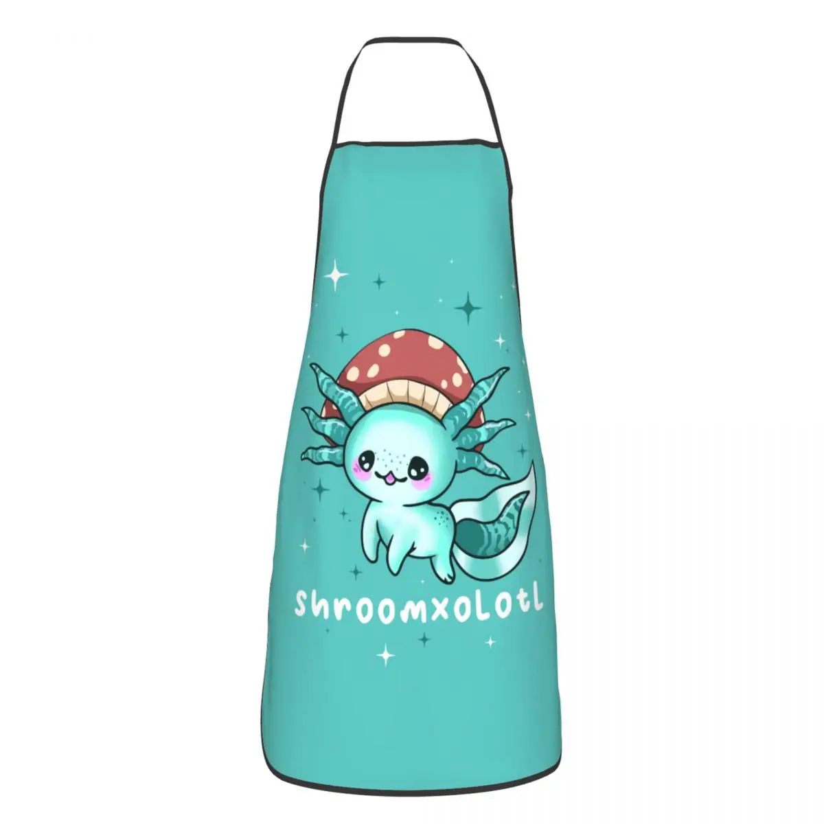 

Custom Bib Kawaii Axolotl Shroomxolotl Apron for Men Women Adult Chef Cooking Kitchen Cute Salamander Tablier Cuisine Gardening