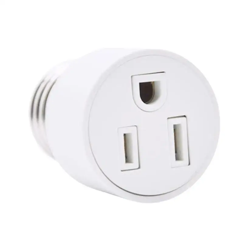 

E26 3 Prong Light Socket To Plug Adapter E26 Light Bulb Outlet Adapter Base Light Bulb To 2/3 Prong Outlet Plug Converter For