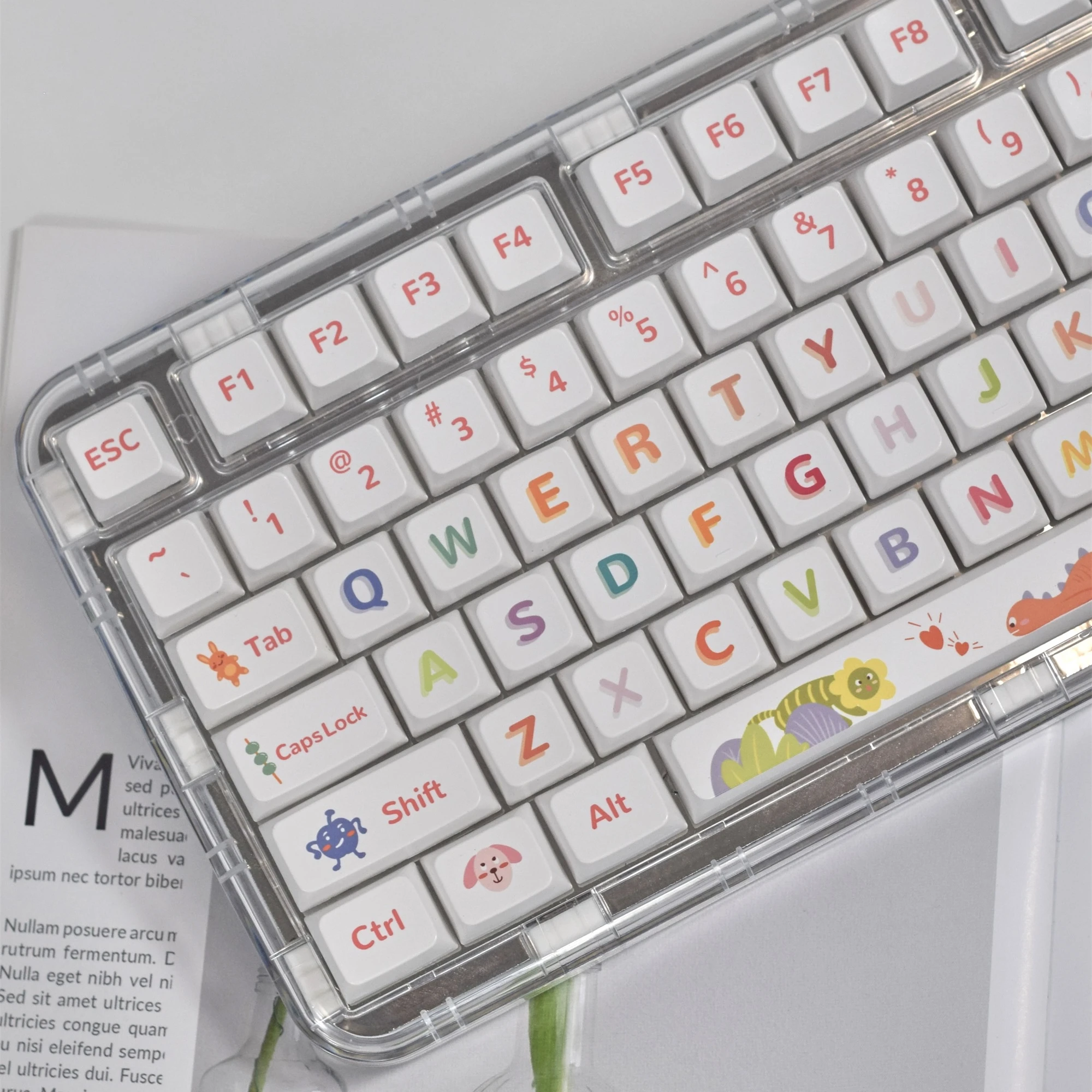 

Необычная коллекция PBT односторонние клавиши с сублимационной печатью MDA высокие 140 клавиши Милая механическая клавиатура с определенным персонажем