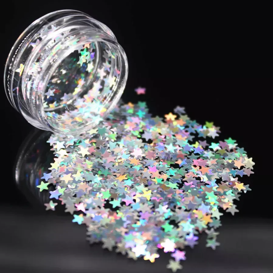 

NEW2023 1Box Silver Holographic Sequins Glitter Shimmer Diamond 12 Color Eye Shiny Skin Highlighter Face Glitter Festival Makeup