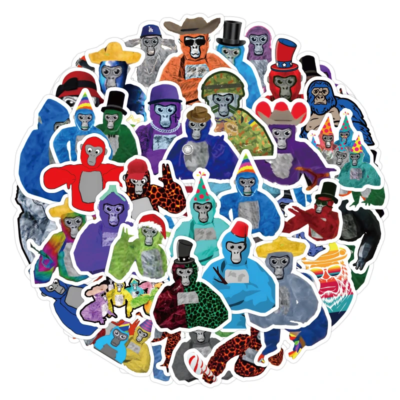 

60pcs New Gorilla Tag Graffiti Decoration Suitcase Notebook Waterproof Sticker Anime Peripheral Children's Gift