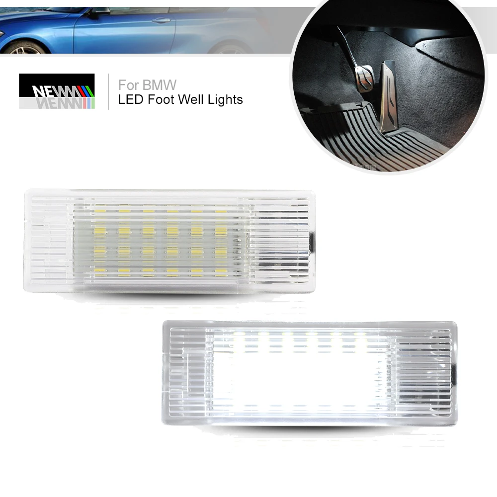 

2Pcs LED Footwell Interior Lights for BMW 1-Series F20 F21 118d 2012-up Canbus Door Welcome Lights Bimmer Puddle Entrance Lamps