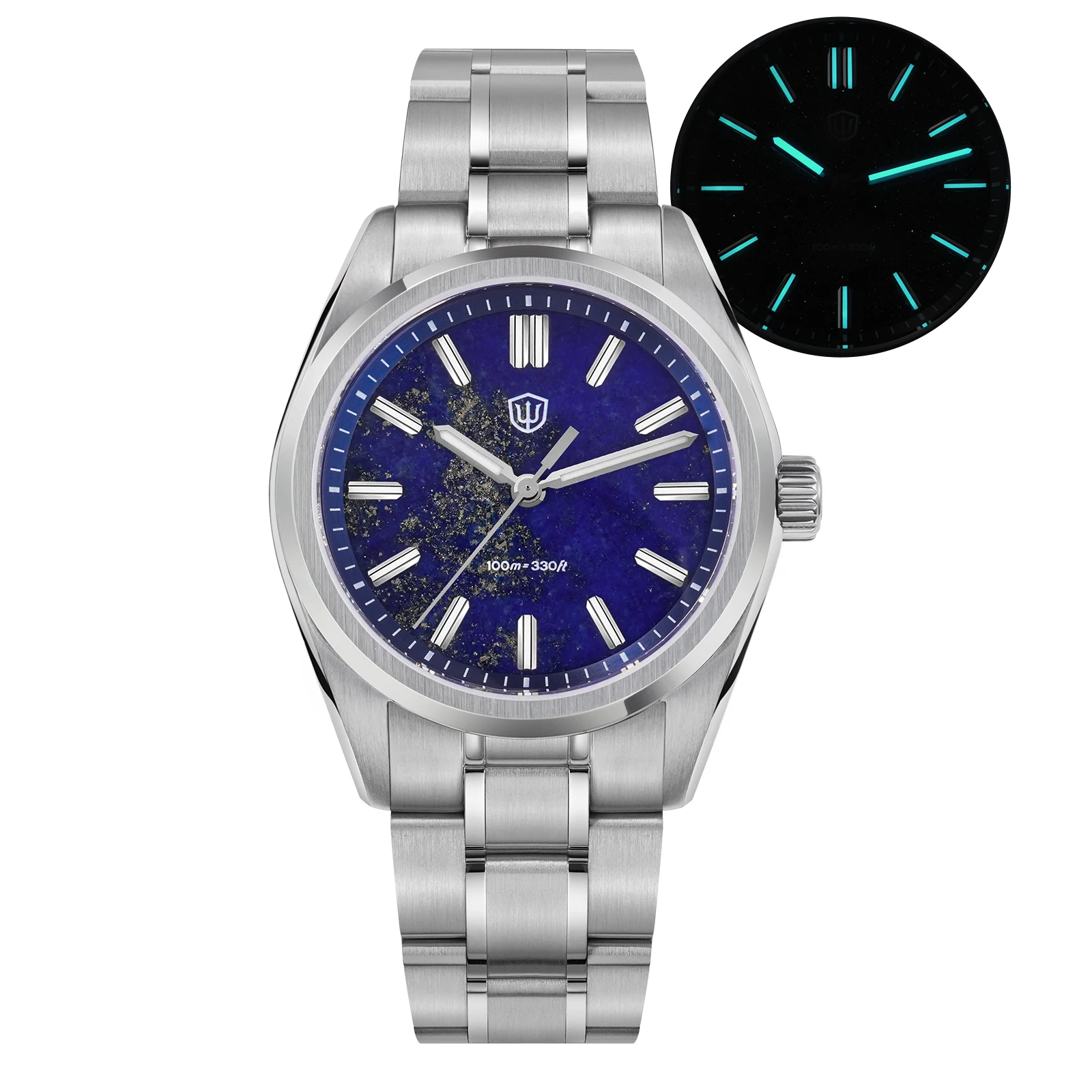 Фото Watchdives WD0003B 36 мм кварцевые мужские часы VH31 Sweep Seconds Механизм Часы из нержавеющей стали Светящийся водонепроницаемый сапфир №4