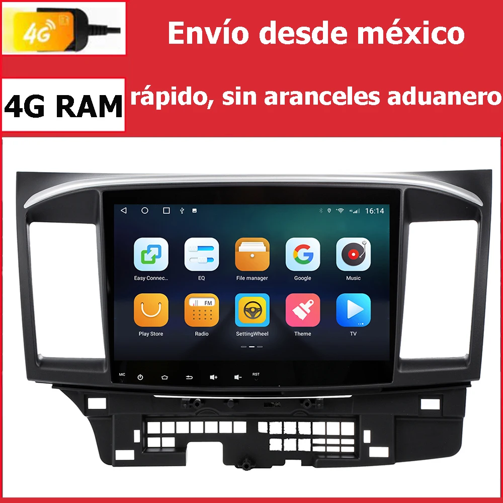 Автомобильный мультимедийный проигрыватель Радио стерео Carplay для Mitsubishi Lancer 2007 - 2020 9 X с экраном Gps USB Bluetooth