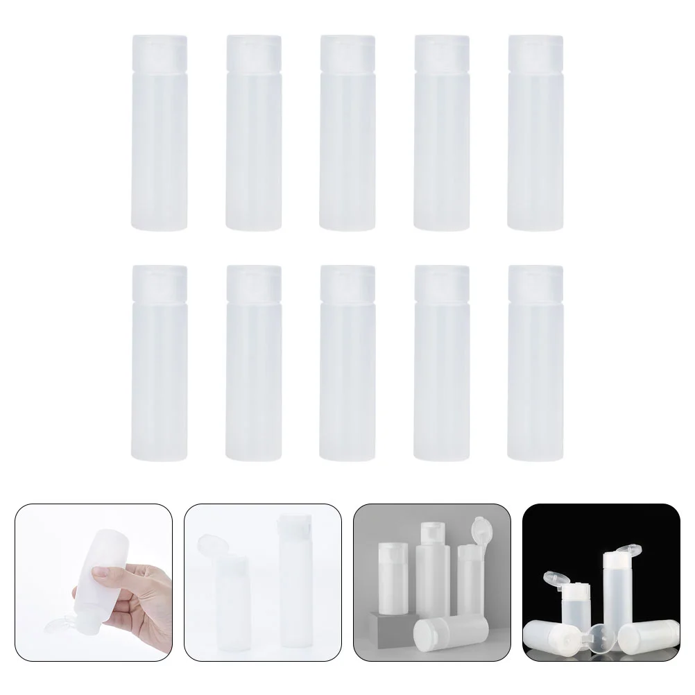 

10 Pcs Flip Top Squeeze Bottle Leak-proof Travel Containers Reusable Bottles Storage Shampoo Silicone Refillable gel and cans