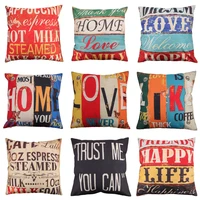 vintage letter pillowcase morty home love pillows case for bed double bed cushions cover pillow cover for sofa bed chair 45x45