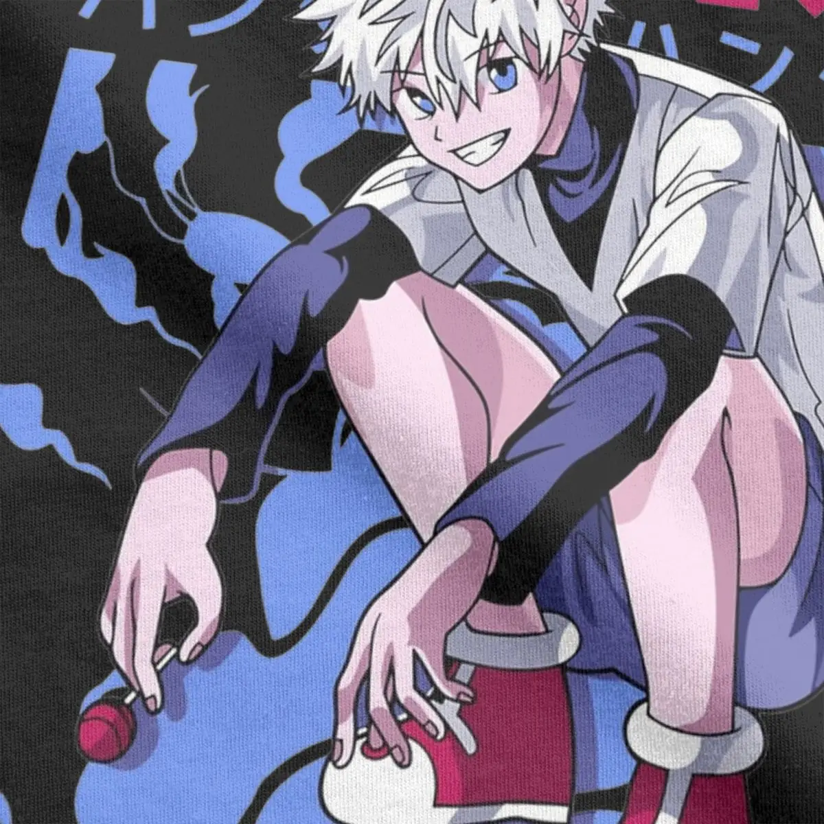 Мужские футболки HXH с аниме Killua Zoldyck хлопковые топы для отдыха коротким рукавом и