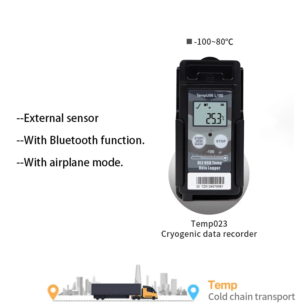 

USB-Регистратор температуры mpu06 с Bluetooth, устройство для регистрации температуры, PDF-отчет, ультра-низкотемпературный монитор для холодной цепи