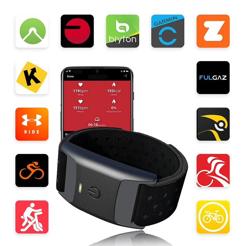 Цена FITCENT перезаряжаемый наручный монитор сердечного ритма ANT + Bluetooth оптический фитнес-датчик HR для Garmin Wahoo велосипедный компьютер Peloton