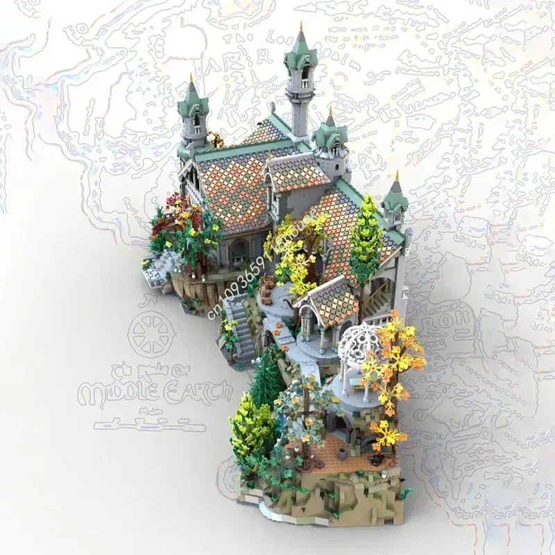 Фото Набор для сборки архитектурных моделей Moc Rivendell: Дом-пристройка и Горная база. Конструктор DIY. Подарки к праздникам. №5