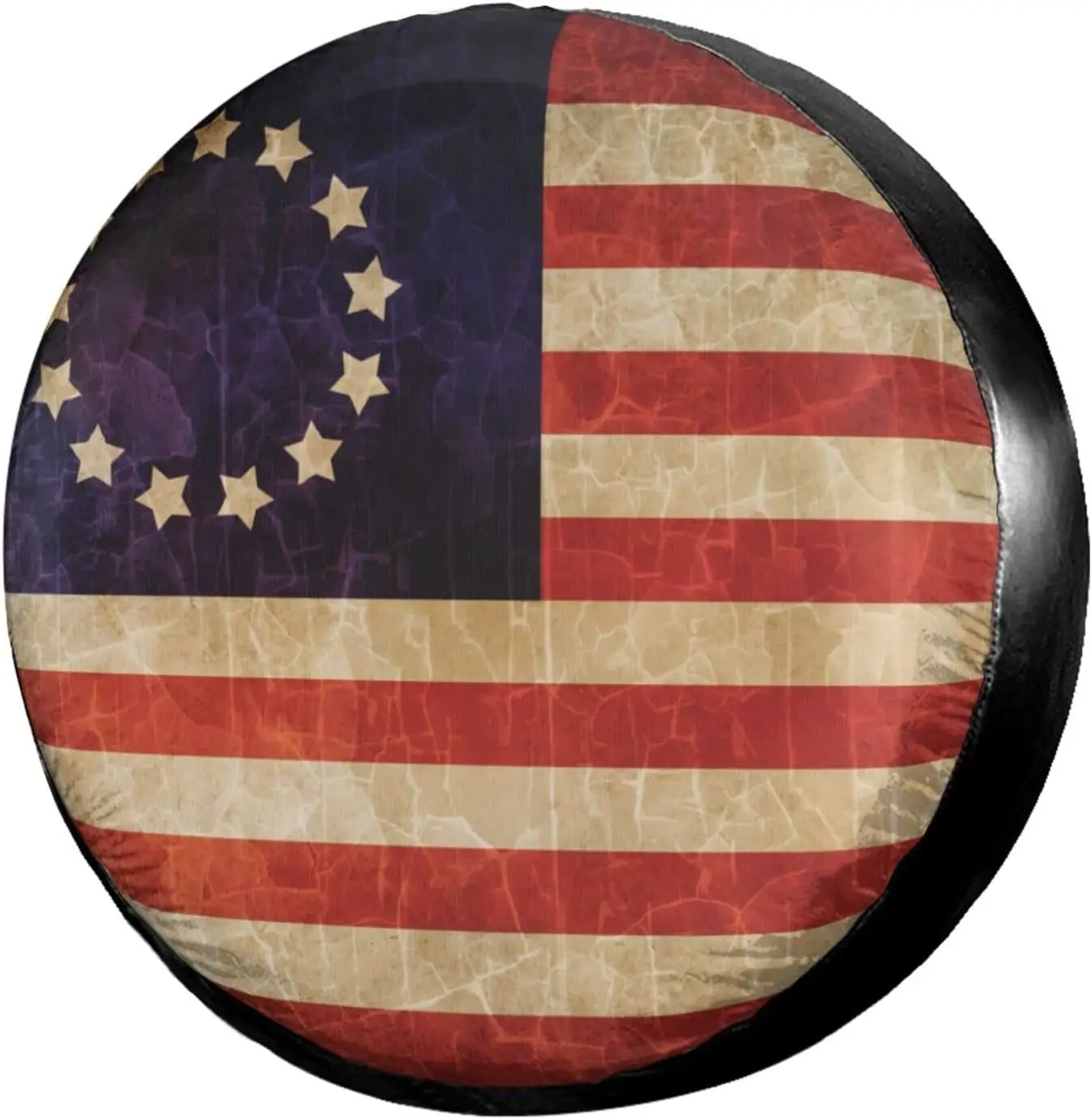 

USA Betsy Ross Flag Spare Tire Cover Waterproof Dust-Proof UV Sun Wheel Tire Cover Fit Fits most vehicle tire covers