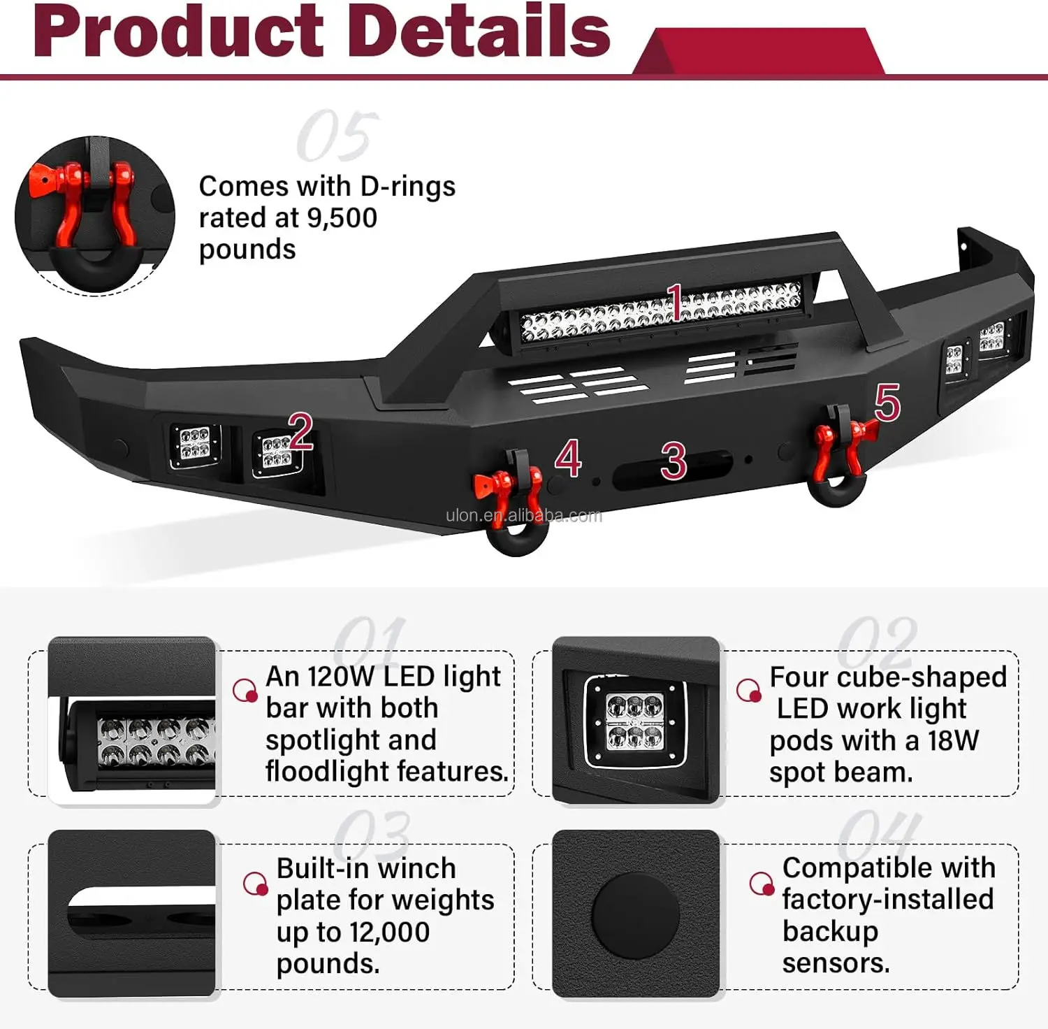 Заводская цена Внедорожный передний бампер подходит для Land Rover Discovery 2 Rock Crawler