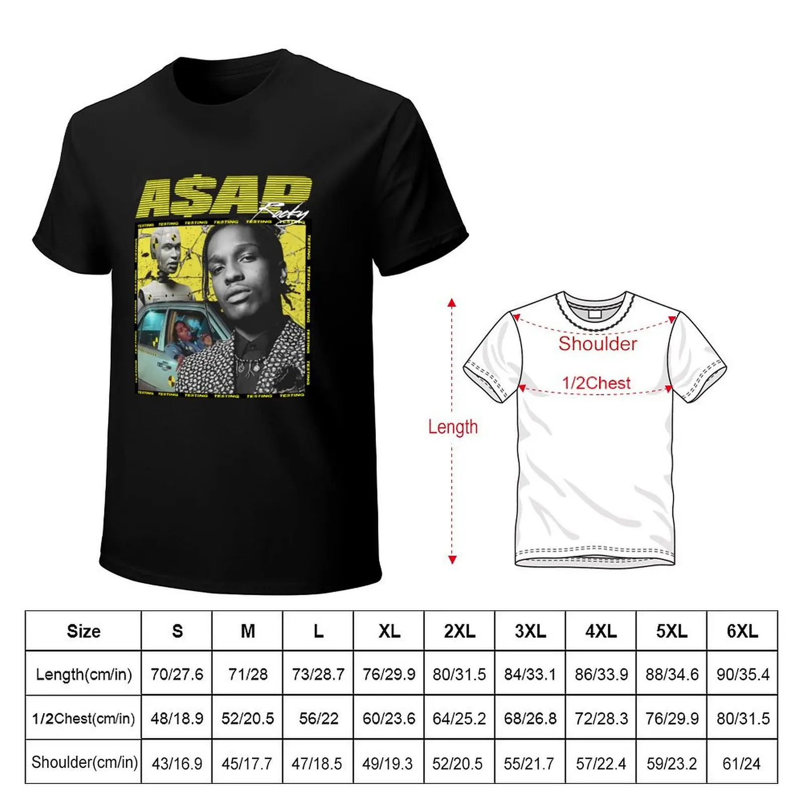 Asap Rocky Testing 90-е винтаж футболка пот быстросохнущие однотонные футболки мужские