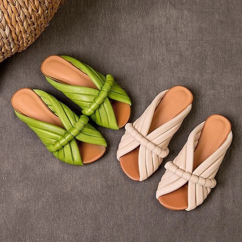 Женские тапочки на плоской подошве повседневные мягкие туфли-лодочки