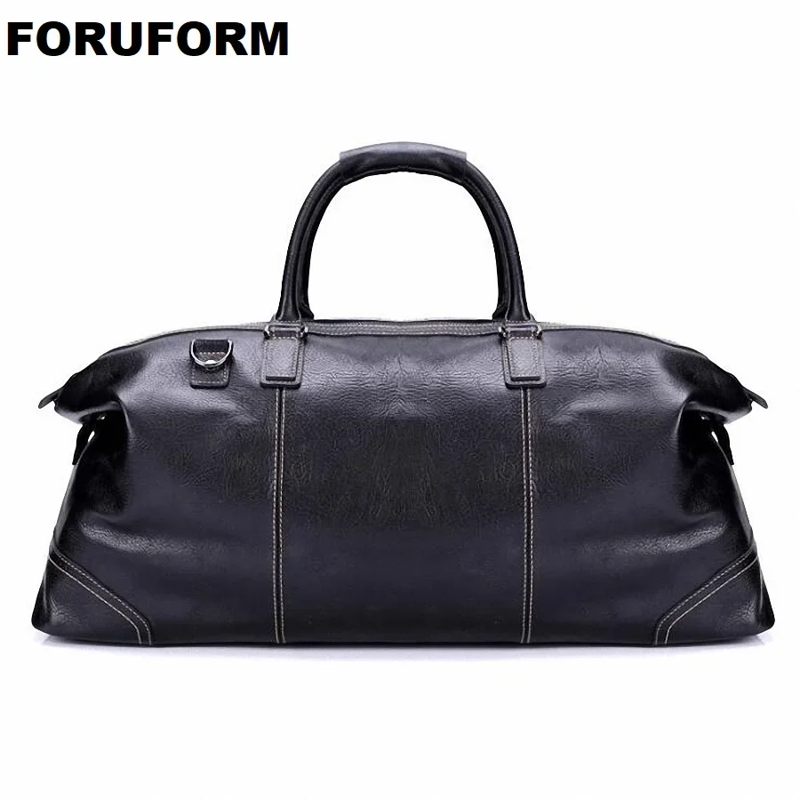 

Модная Дорожная сумка из натуральной кожи для мужчин, кожаный чемодан, спортивная сумка, большой тоут, ночная сумка для выходных, LI-1926