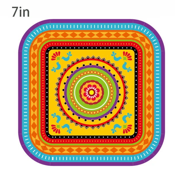 Мексиканская Праздничная тема кактуса одноразовая посуда бумажные тарелки