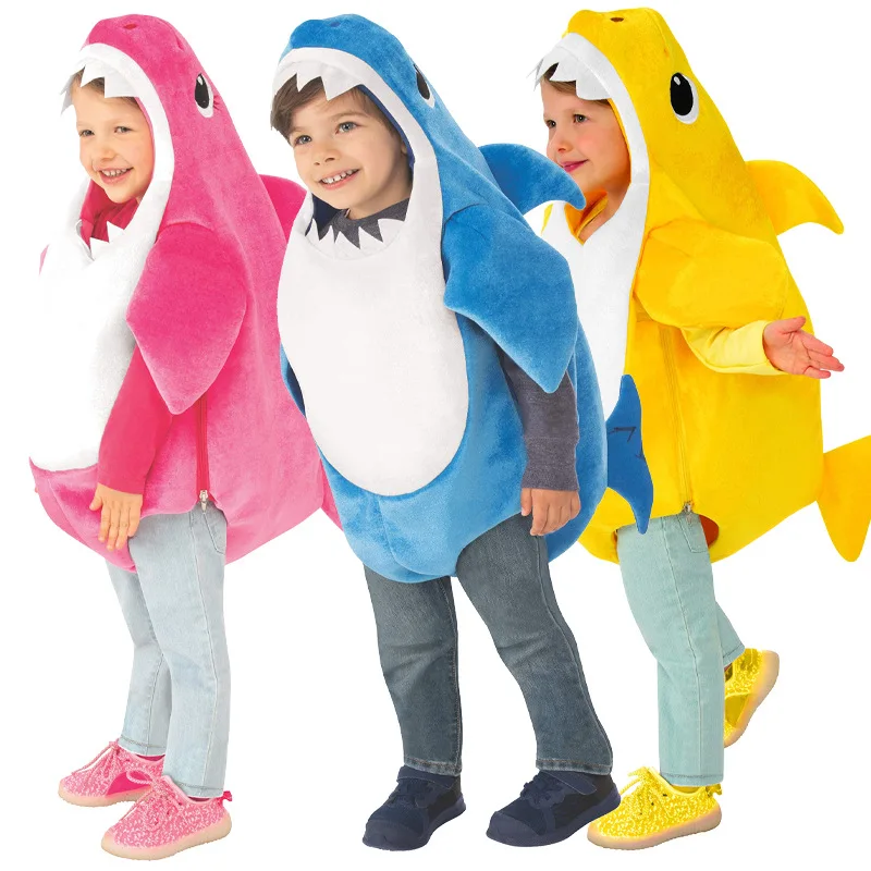 

Cute Toddler Pink Shark Cosplay Halloween Costume For Kids Boys Sharks Jumpsuit Child Christmas Birthday Party Group Fancy Dress