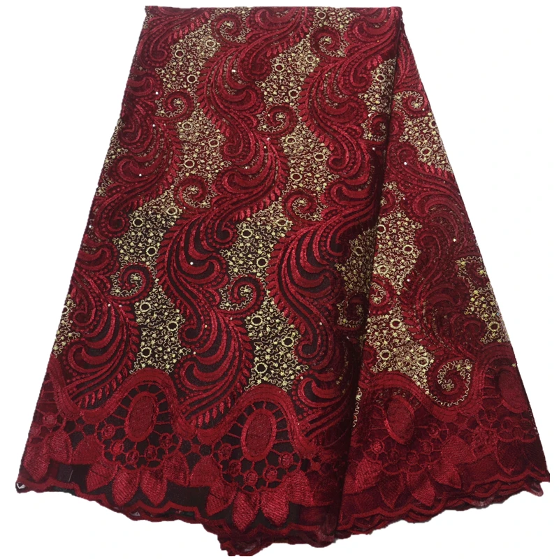 5Yards Tulle Lace With Stones New 2023 High Quality African Fabric Nigerian For Women Dess |